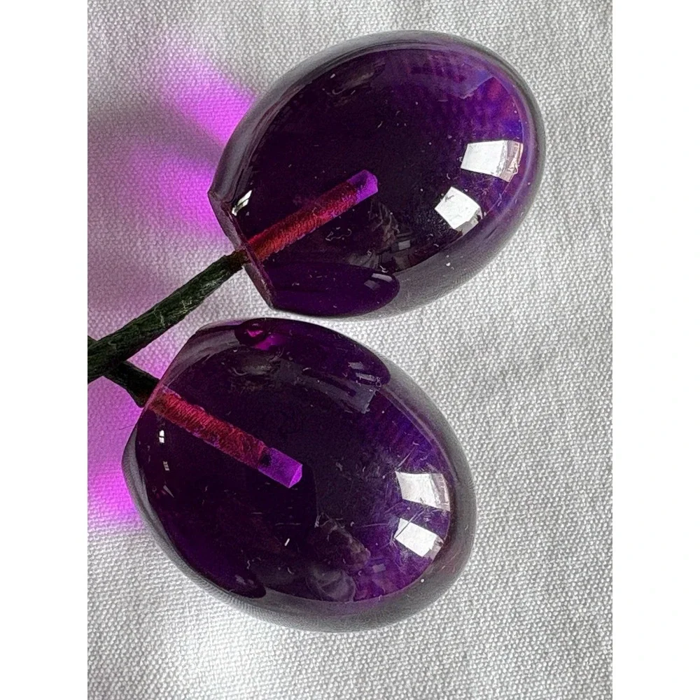 6 Vintage‎ MCM Lucite Acrylic Grapes Parts Loose Purple Cluster Repair Art Deco